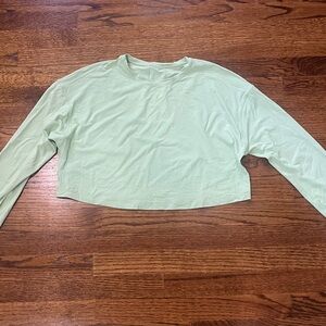 lululemon athletica Light Green Long Sleeve Crop Top